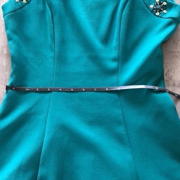 Belle Badgley Miscka Emerald Dress Sz 2 - Picture 6 of 11